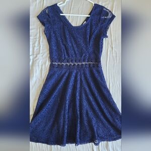 Charlotte Russe Navy Blue Lace Dress